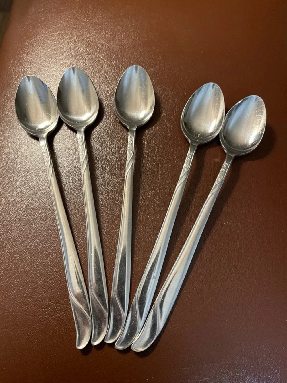 Stainless Steel Long Handle Teaspoons - Set of 5